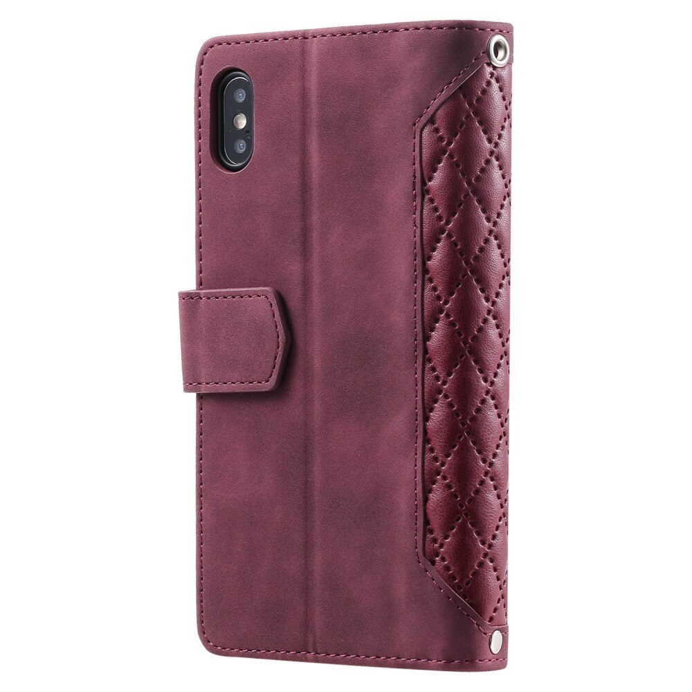 Lommebokveske iPhone X/XS Quilted Rød