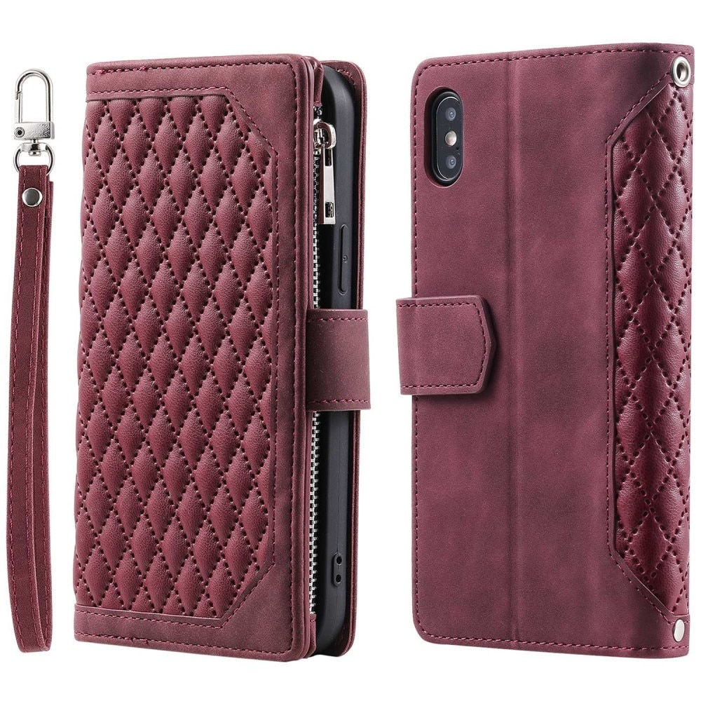 Lommebokveske iPhone X/XS Quilted Rød