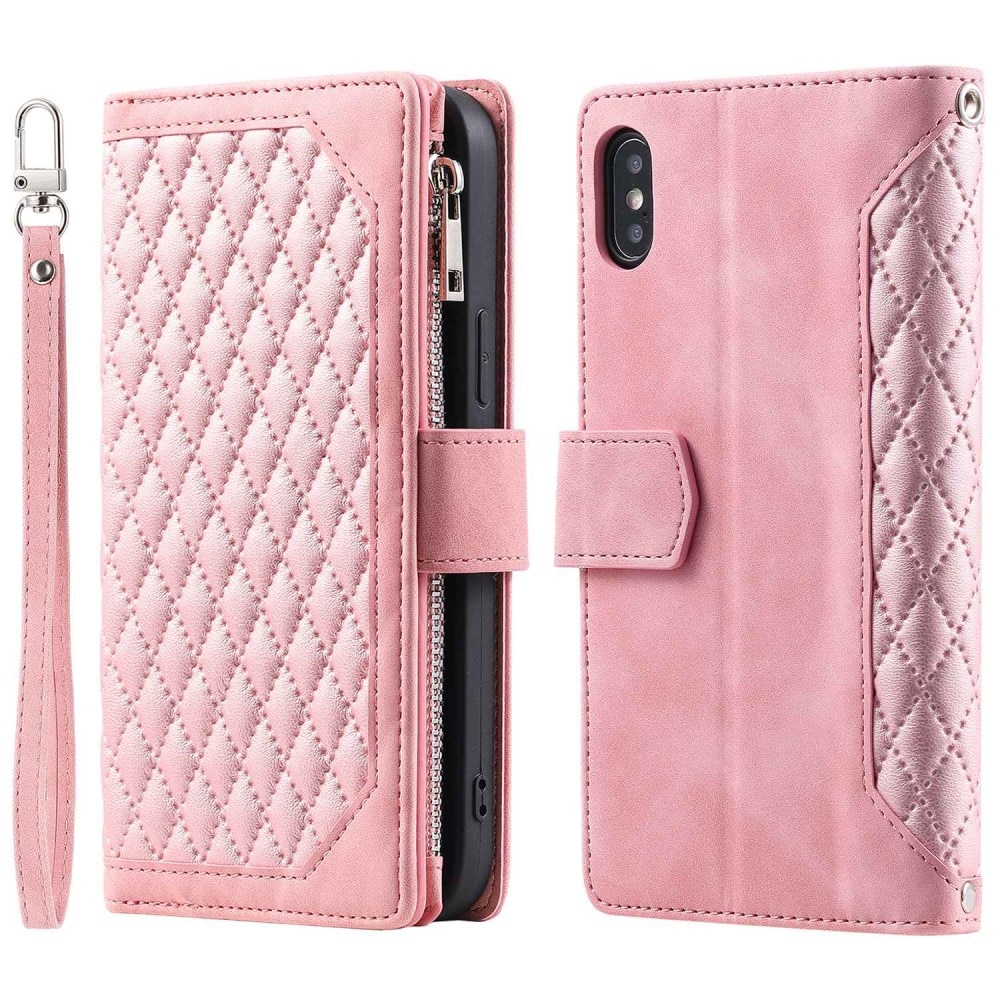 Lommebokveske iPhone X/XS Quilted Rosa