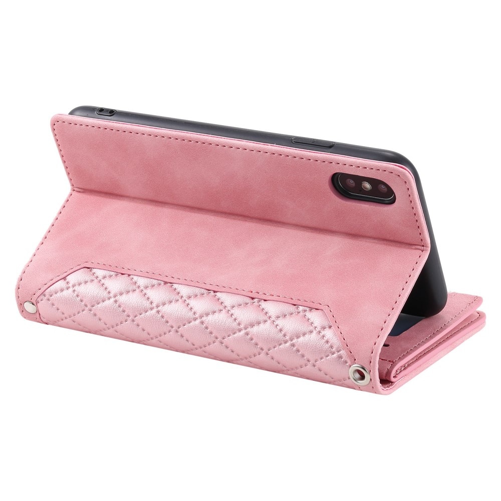 Lommebokveske iPhone X/XS Quilted Rosa