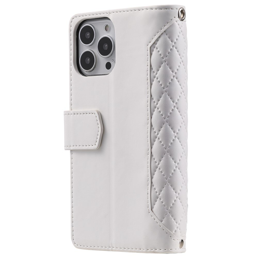 Lommebokveske Apple iPhone 14 Pro Quilted Hvit