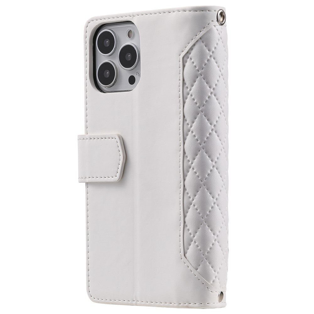 Lommebokveske iPhone 14 Pro Quilted Hvit