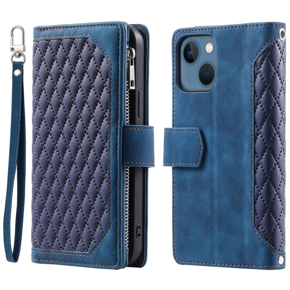 Lommebokveske iPhone 13 Quilted Blå