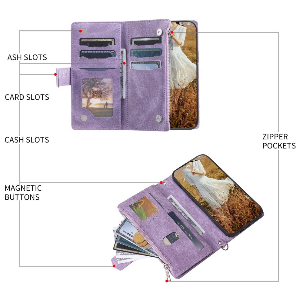 Lommebokveske Apple iPhone 13 Quilted Lilla