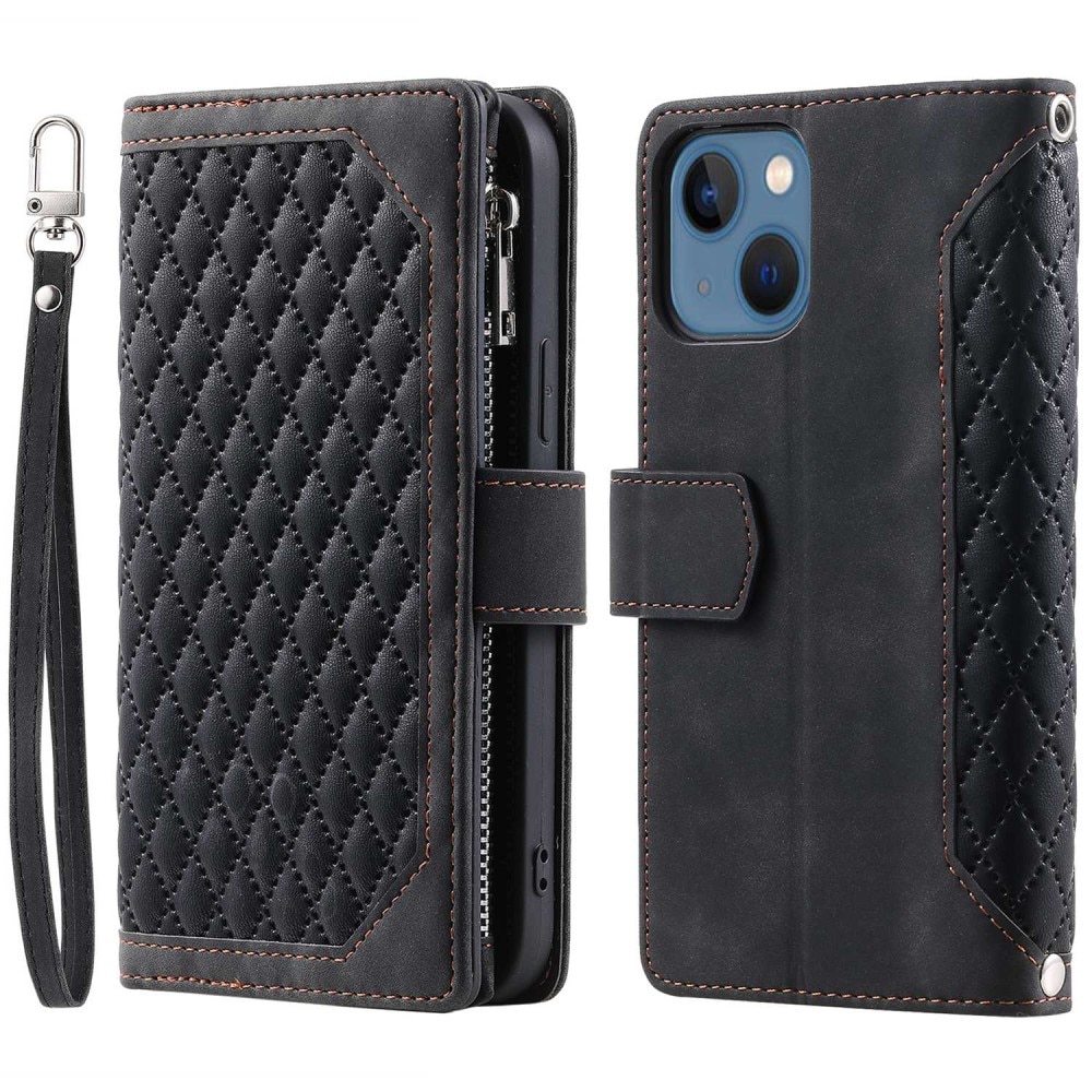 Lommebokveske iPhone 13 Quilted Svart