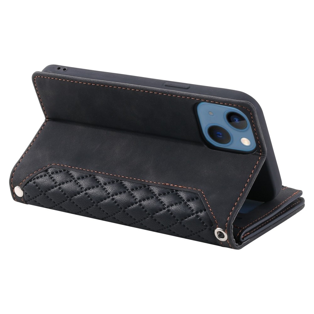 Lommebokveske iPhone 13 Quilted Svart