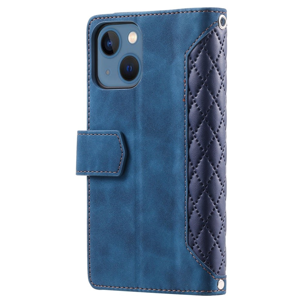 Lommebokveske iPhone 14 Plus Quilted Blå