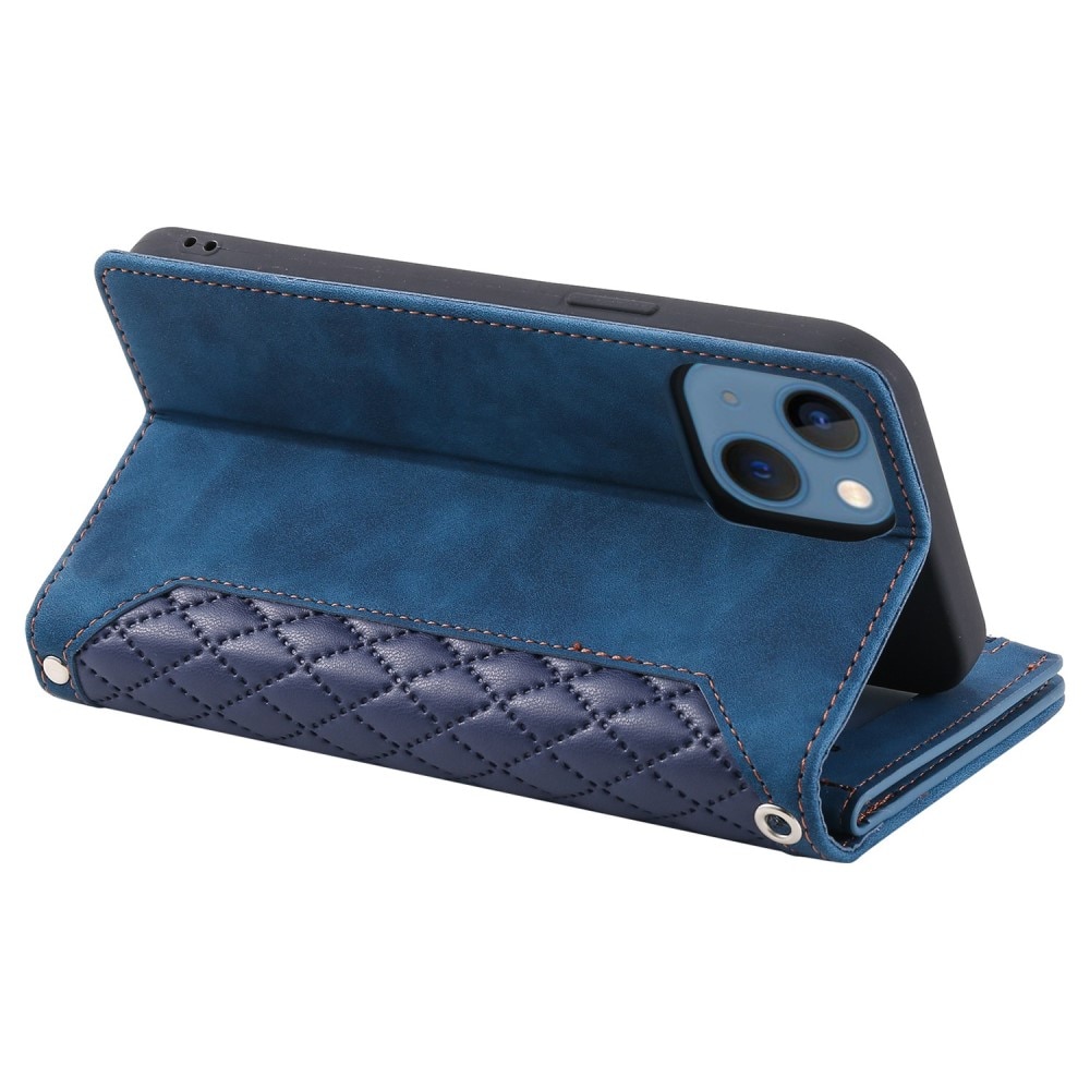 Lommebokveske iPhone 14 Plus Quilted Blå
