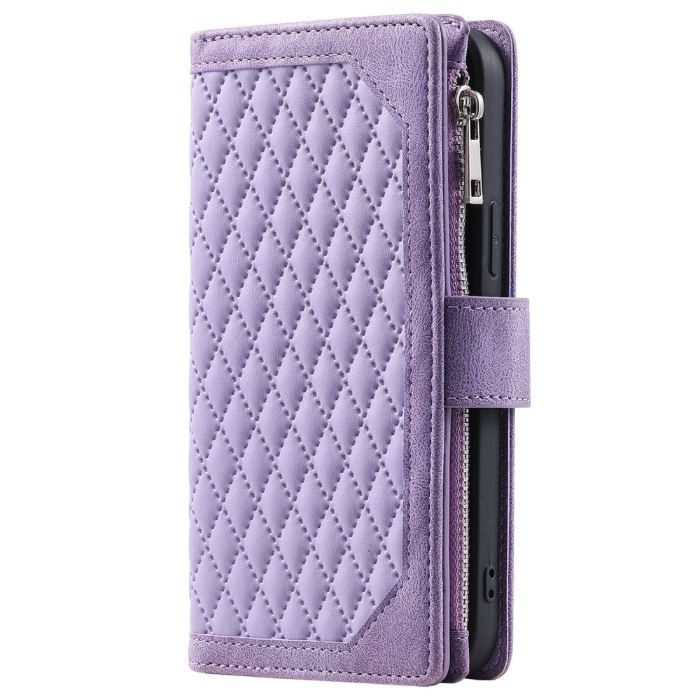 Lommebokveske iPhone 14 Plus Quilted Lilla