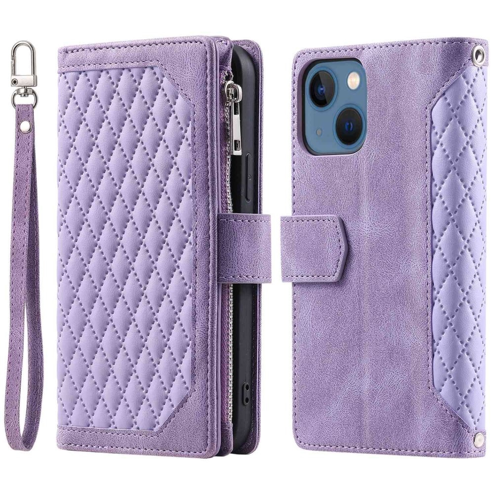 Lommebokveske Apple iPhone 14 Plus Quilted Lilla