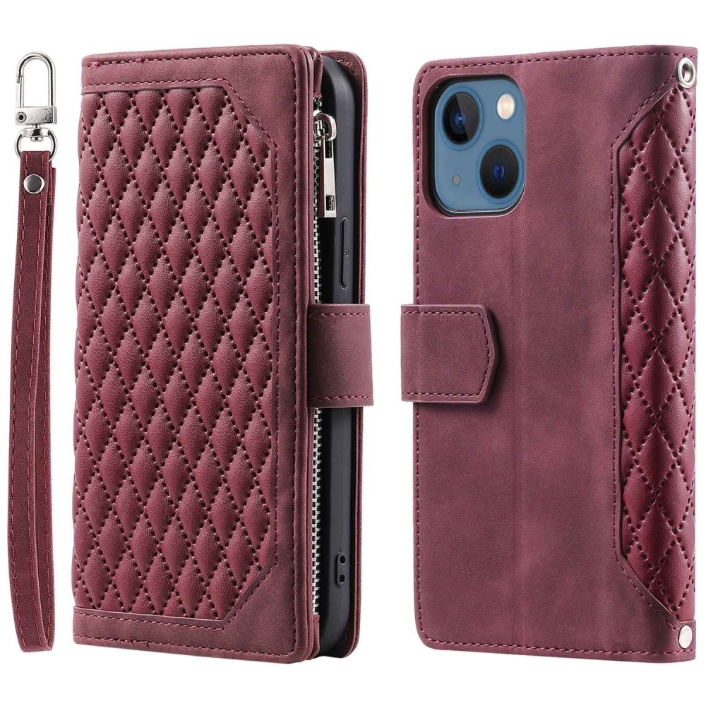 Lommebokveske Apple iPhone 14 Quilted Rød