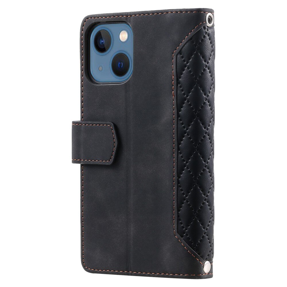 Lommebokveske iPhone 14 Plus Quilted Svart