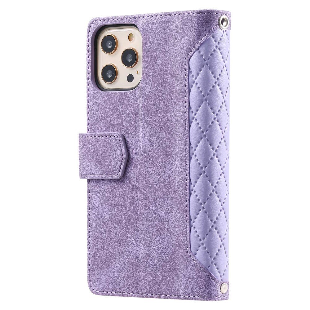 Lommebokveske Apple iPhone 12/iPhone 12 Pro Quilted Lilla