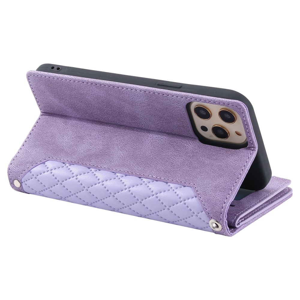Lommebokveske iPhone 12/12 Pro Quilted Lilla