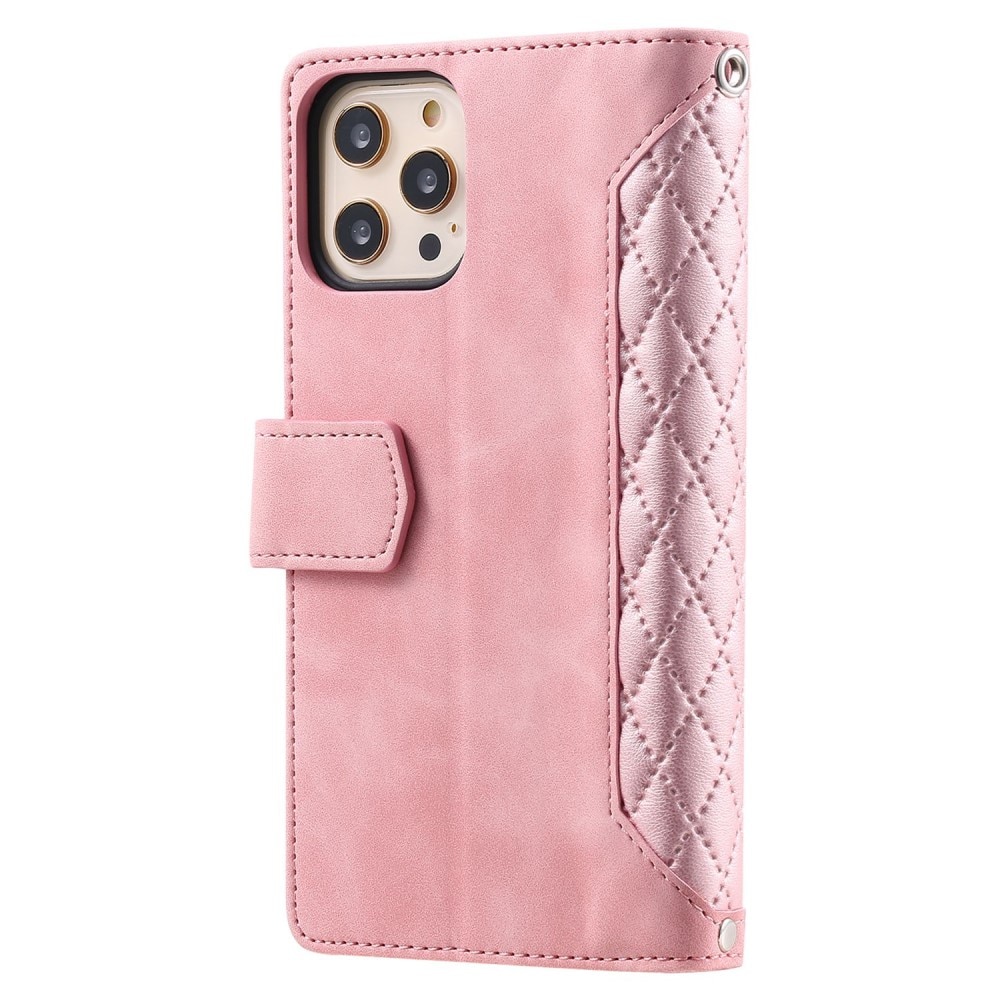 Lommebokveske iPhone 12/12 Pro Quilted Rosa