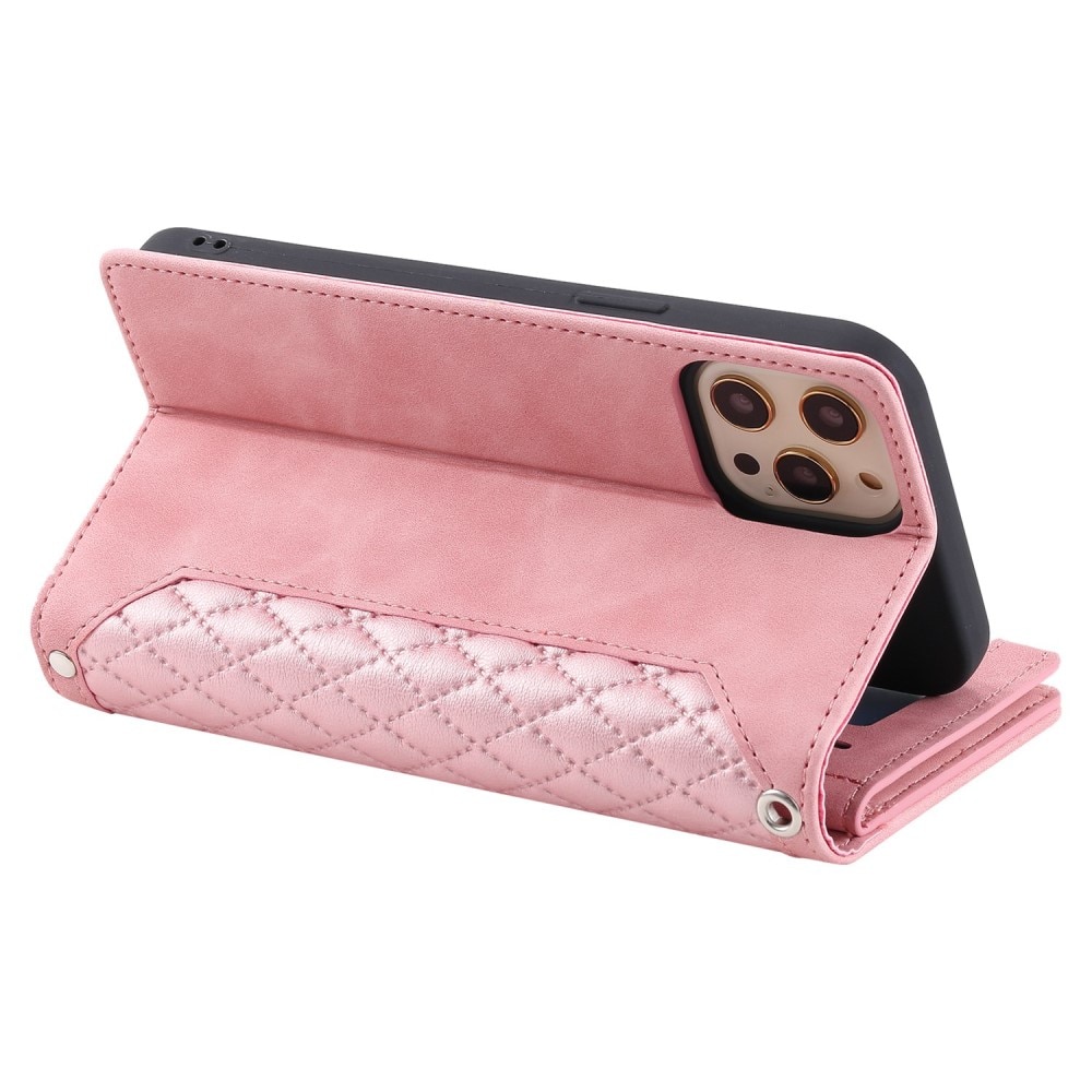 Lommebokveske iPhone 12/12 Pro Quilted Rosa