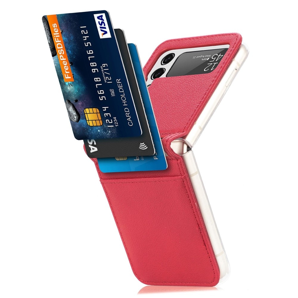 Slim Card Wallet Samsung Galaxy Z Flip 4 rød