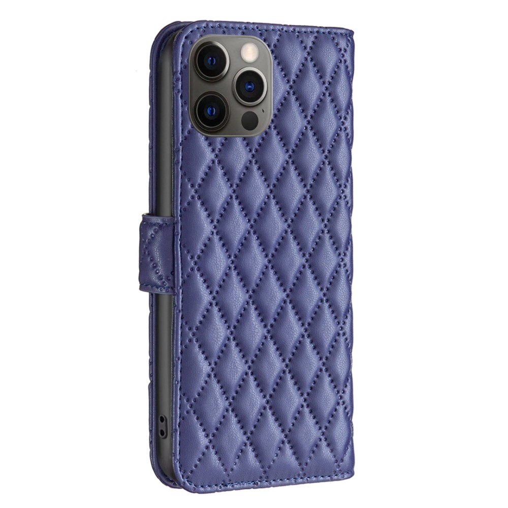 Lommebokdeksel iPhone 12/12 Pro Quilted blå