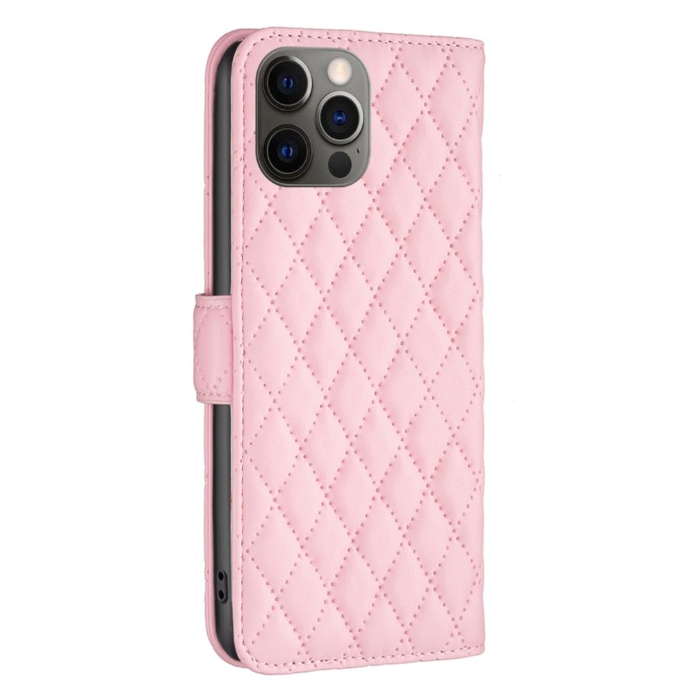 Lommebokdeksel iPhone 12/12 Pro Quilted rosa