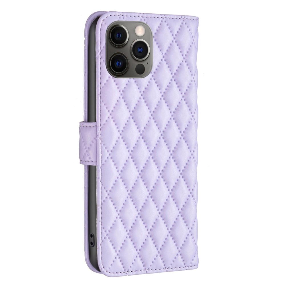 Lommebokdeksel iPhone 12/12 Pro Quilted lilla