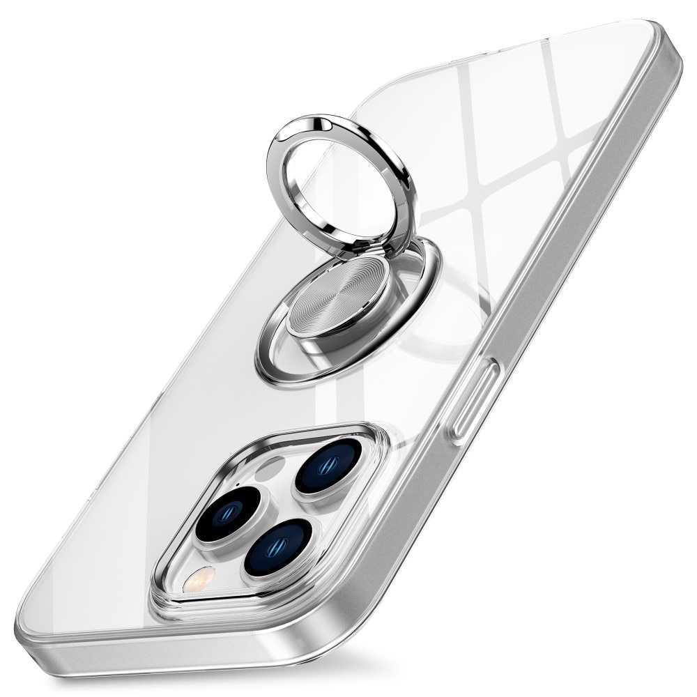 TPU Deksel Finger Ring Kickstand iPhone 14 Pro Gjennomsiktig
