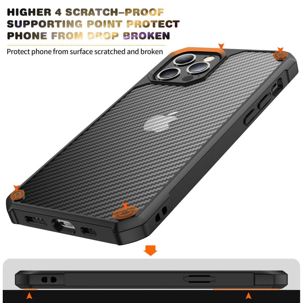 Hybriddeksel iPhone 14 Pro karbonfiber