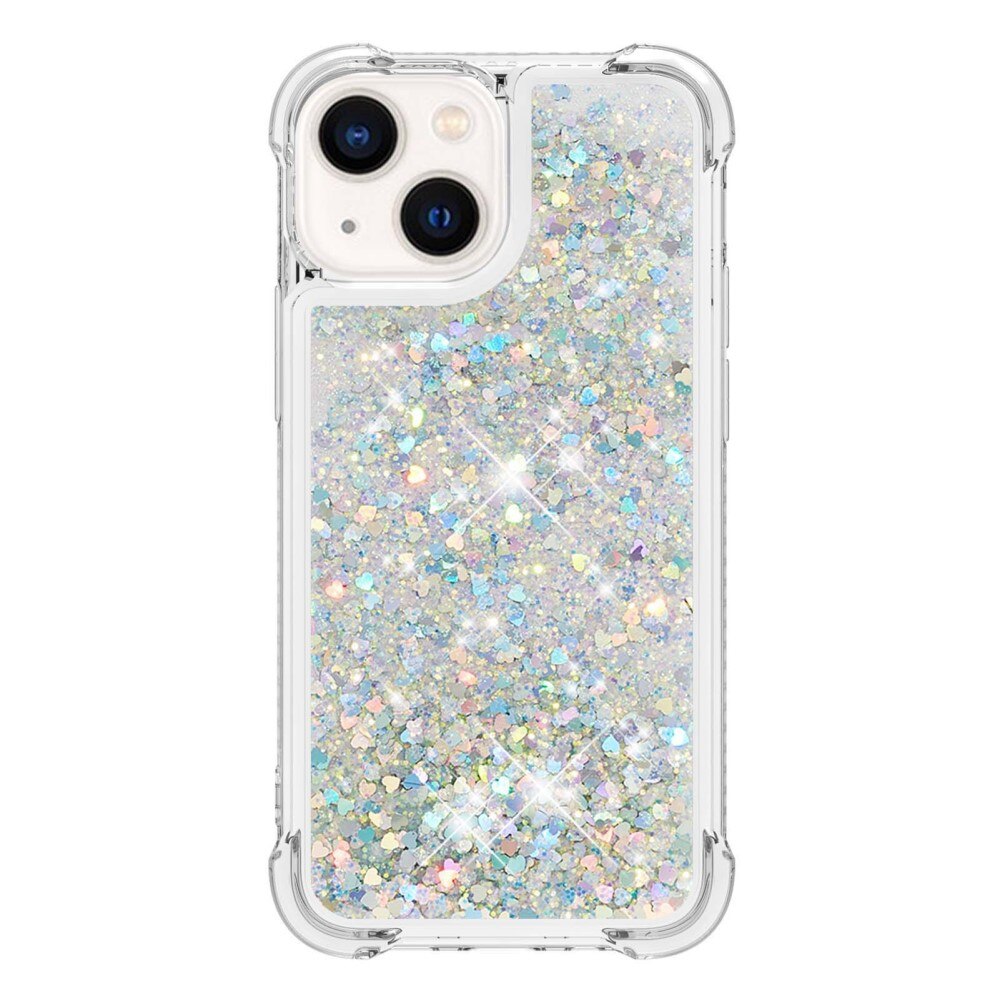 Glitter Powder TPU Case iPhone 14 sølv