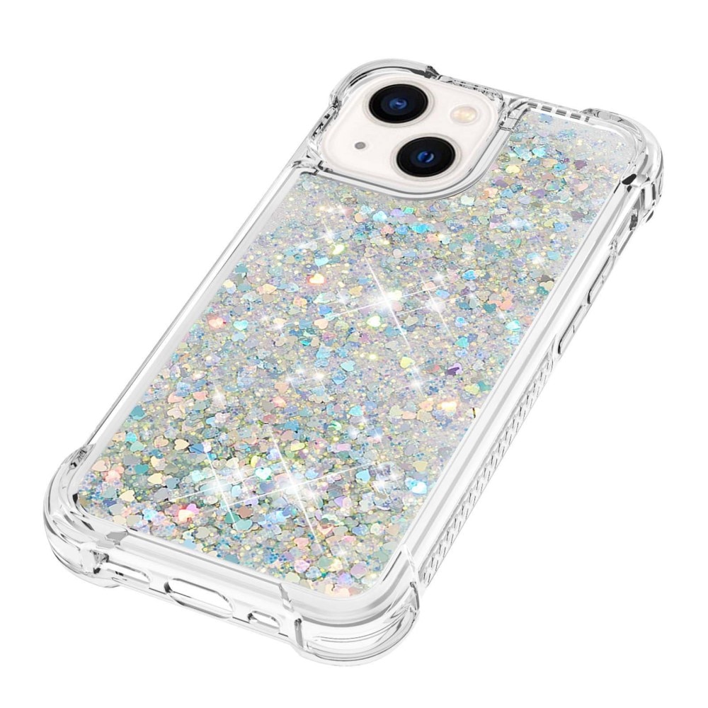 Glitter Powder TPU Case iPhone 14 sølv