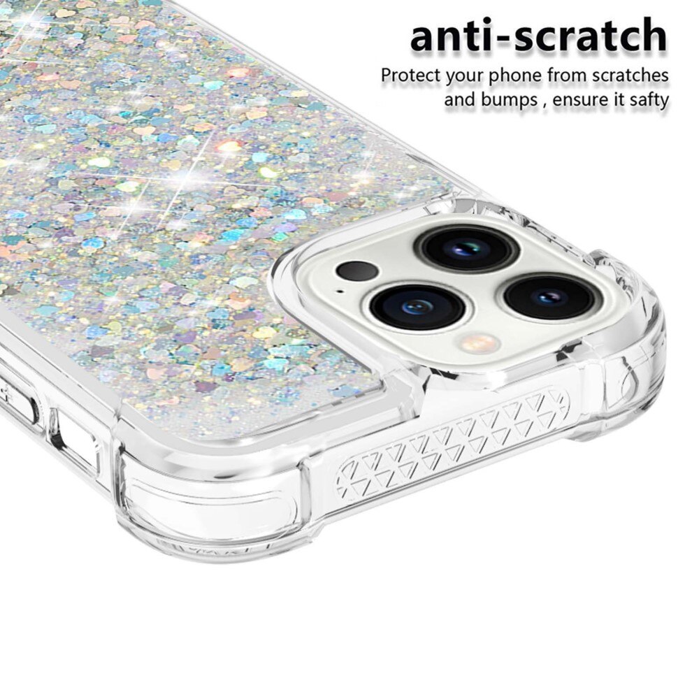 Glitter Powder TPU Case iPhone 14 Pro sølv