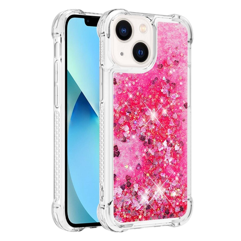 Glitter Powder TPU Case iPhone 14 Plus rosa