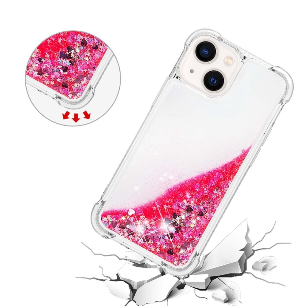 Glitter Powder TPU Case iPhone 14 Plus rosa