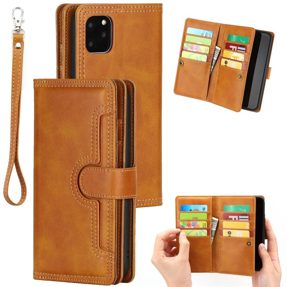 Lærlommebok Multi-slot iPhone 14 cognac