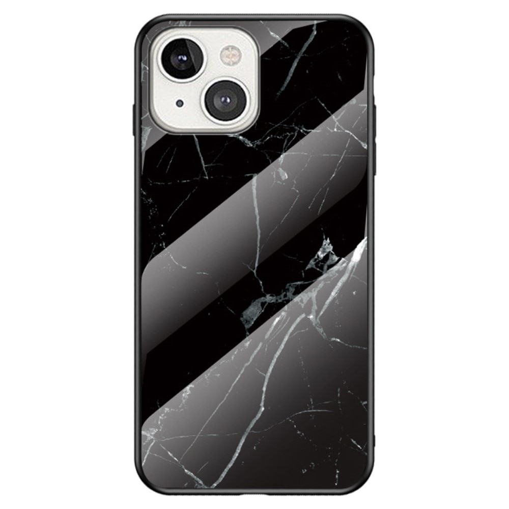 Herdet Glass Deksel iPhone 14 svart marmor