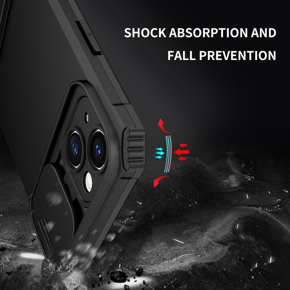 iPhone 14 Plus Kickstand Deksel kamerabeskyttelse svart