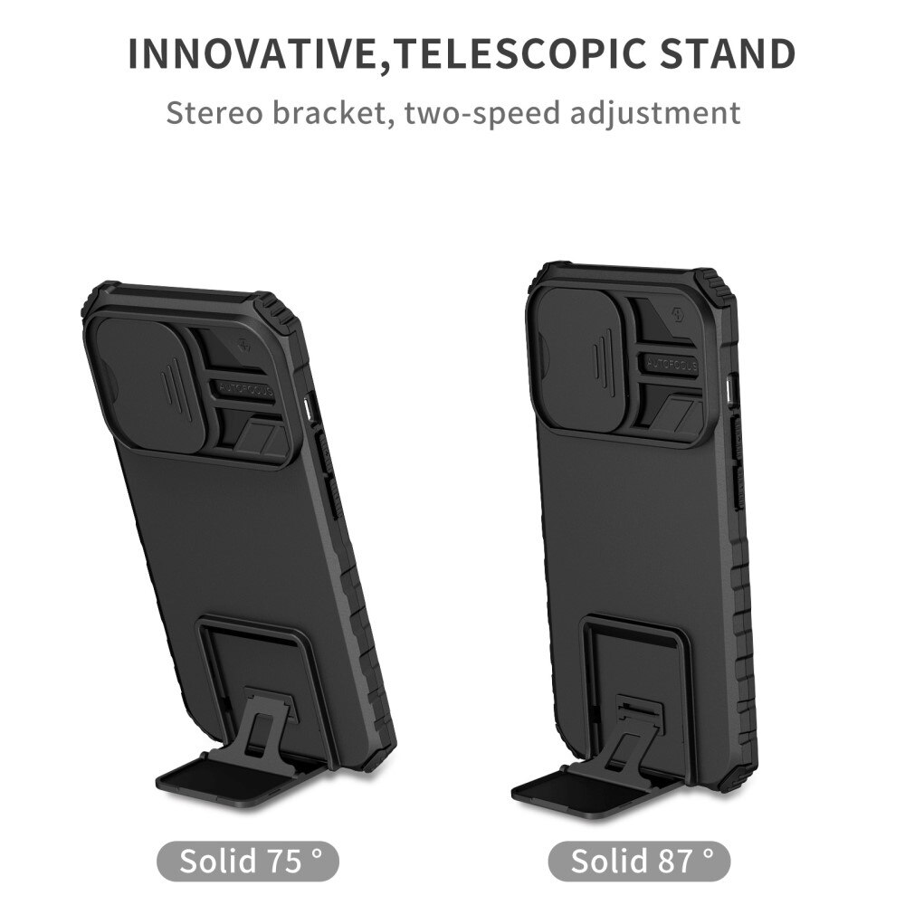 iPhone 14 Pro Kickstand Deksel kamerabeskyttelse Svart