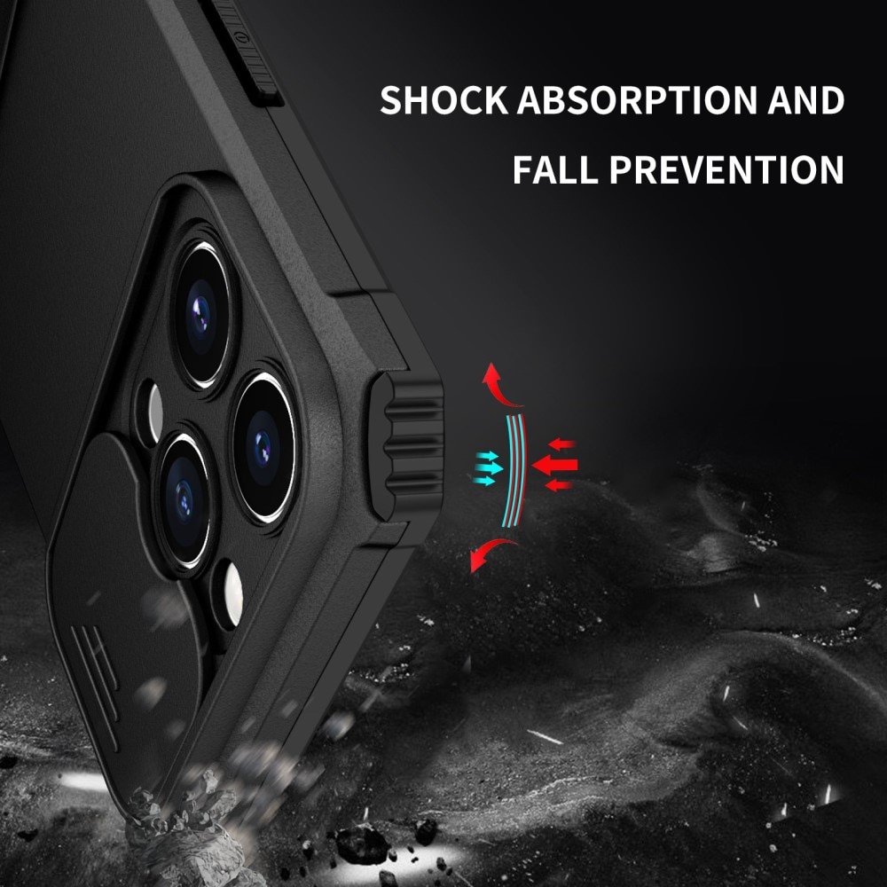 iPhone 14 Pro Kickstand Deksel kamerabeskyttelse svart