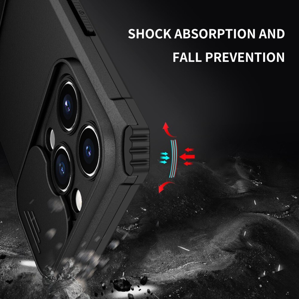 iPhone 14 Pro Kickstand Deksel kamerabeskyttelse Svart
