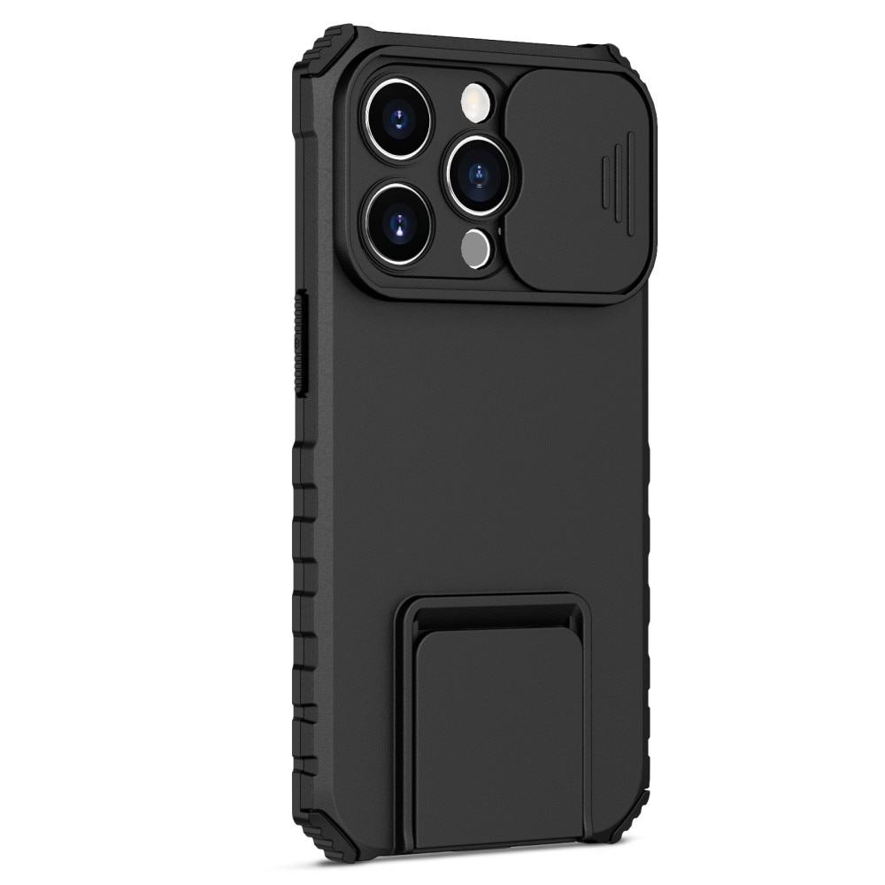 iPhone 14 Pro Kickstand Deksel kamerabeskyttelse svart