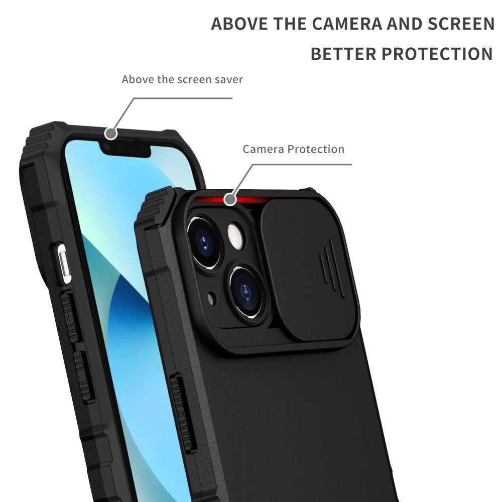 iPhone 14 Kickstand Deksel kamerabeskyttelse svart