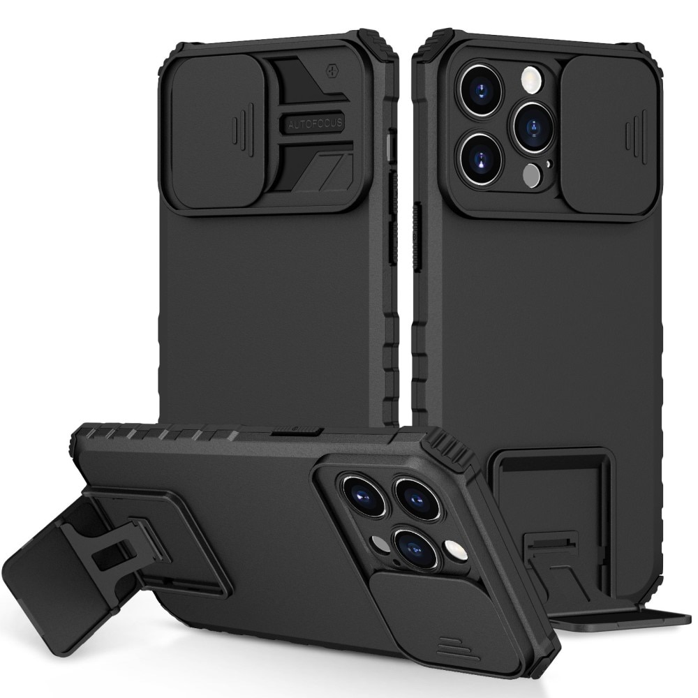 iPhone 14 Pro Max Kickstand Deksel kamerabeskyttelse svart