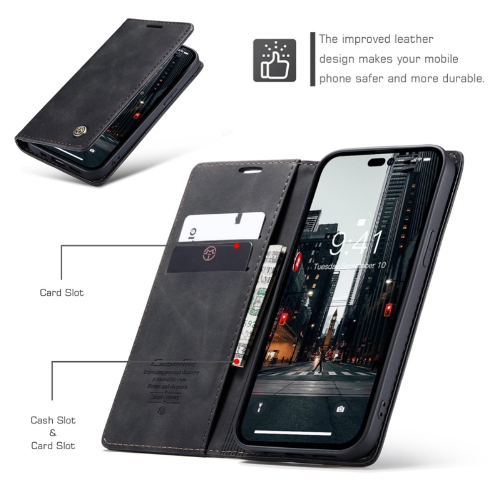 Slim Lommebokveske iPhone 14 Pro Max svart