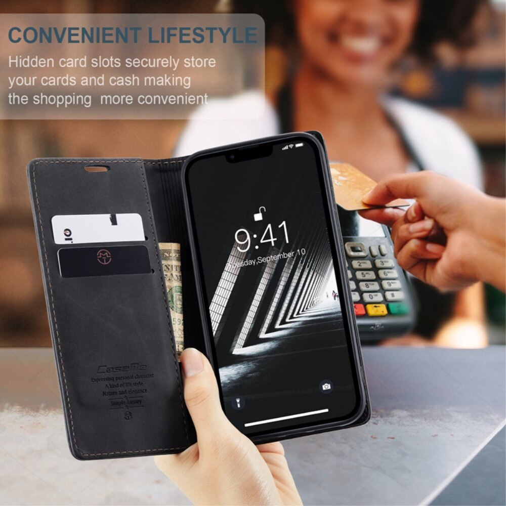Slim Lommebokveske iPhone 14 Plus Svart