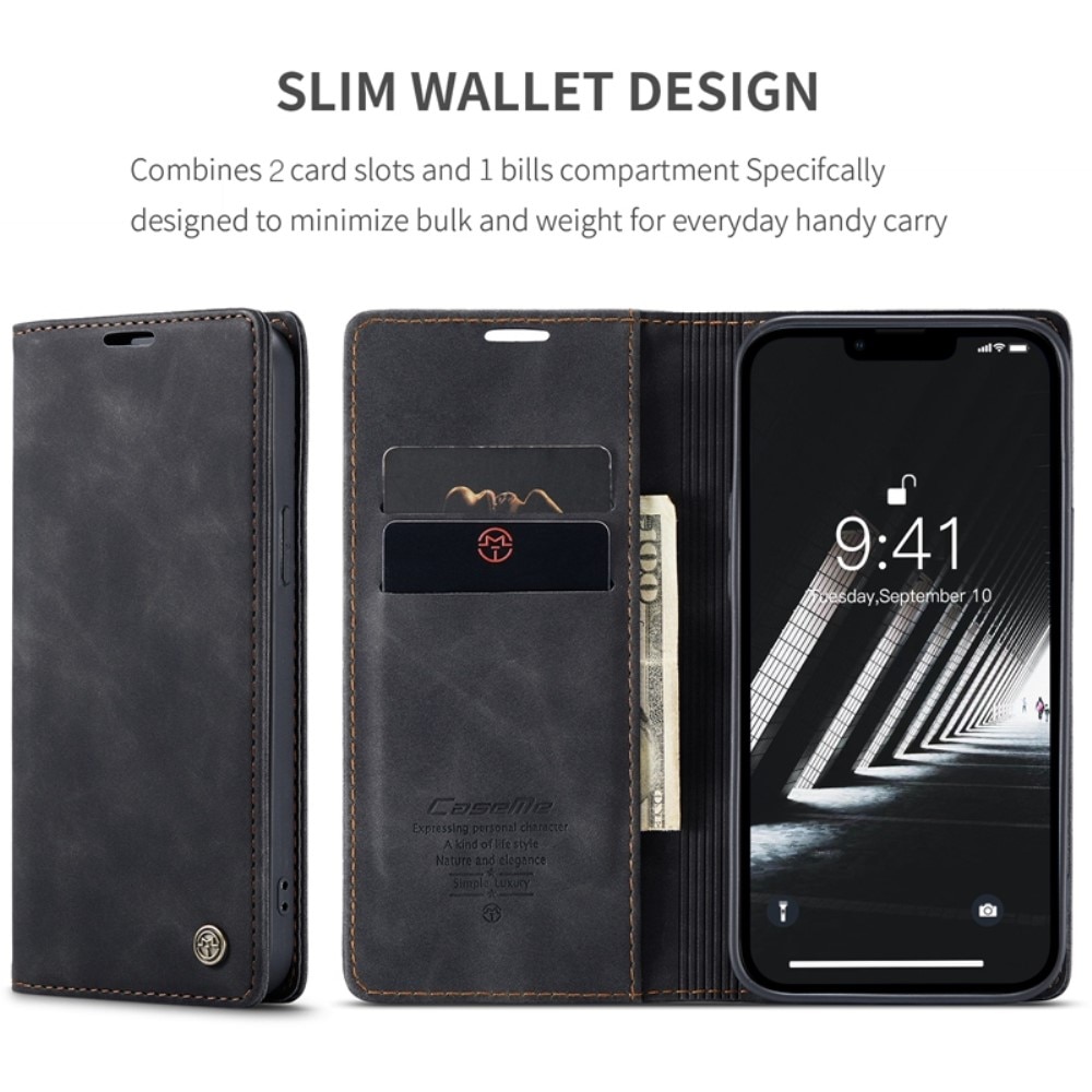 Slim Lommebokveske iPhone 14 Plus Svart