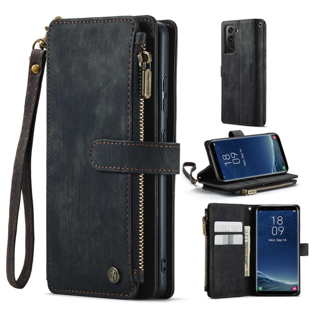 Zipper Wallet Samsung Galaxy S22 svart