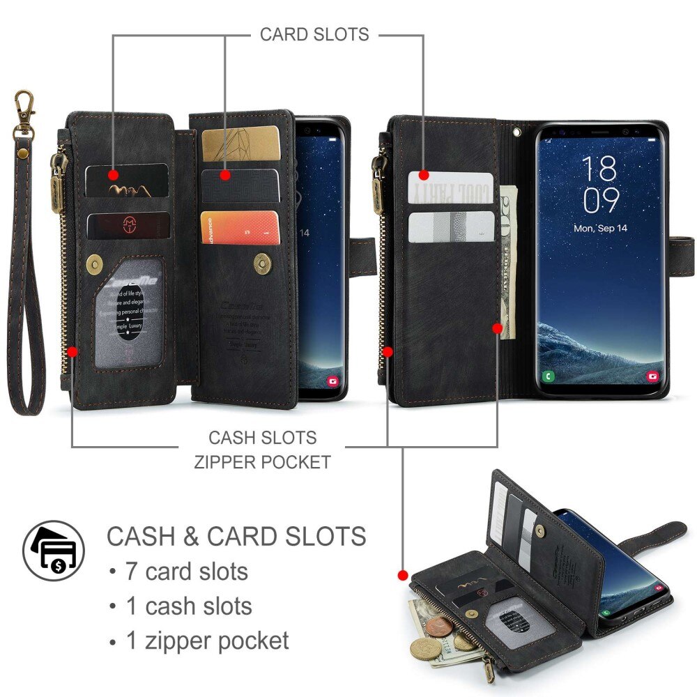 Zipper Wallet Samsung Galaxy S22 svart