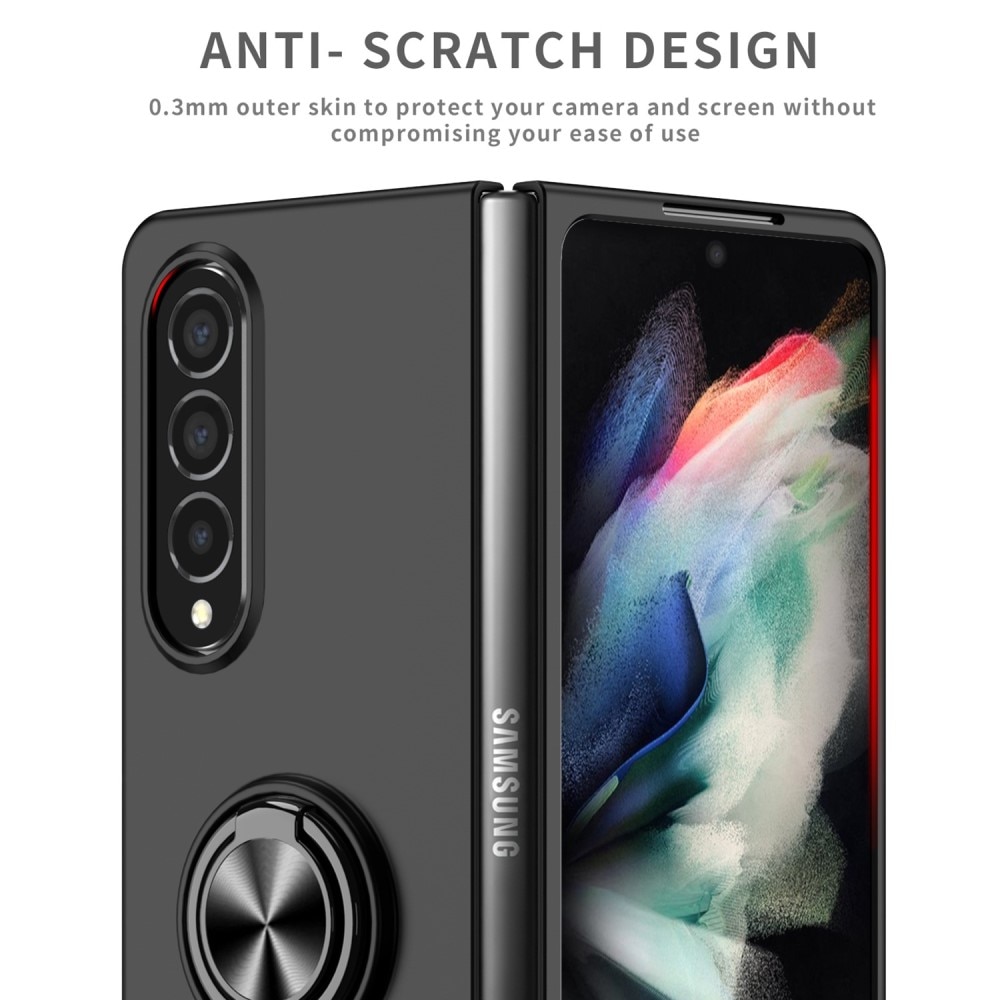 Samsung Galaxy Z Fold 4 Deksel magnetisk ringholder svart