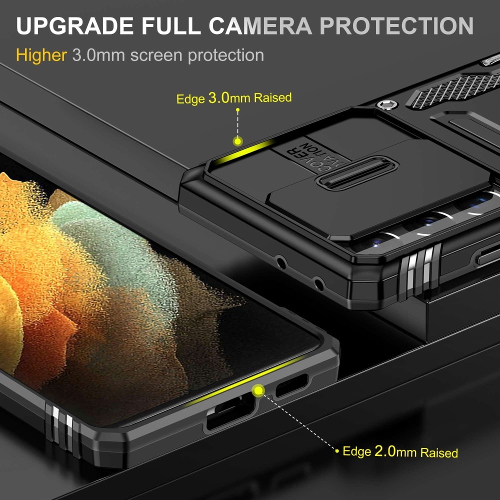 Hybriddeksel Tech Ring+Kamerabeskyttelse Samsung Galaxy S21 Ultra svart