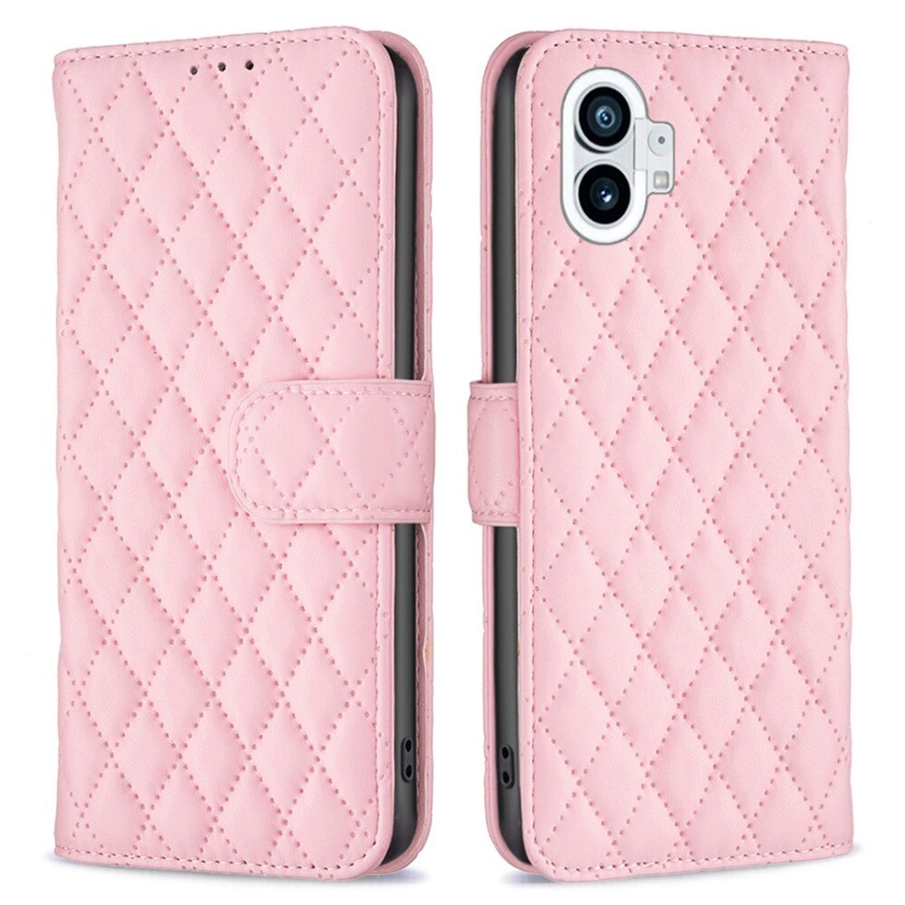 Lommebokdeksel Nothing Phone 1 Quilted rosa