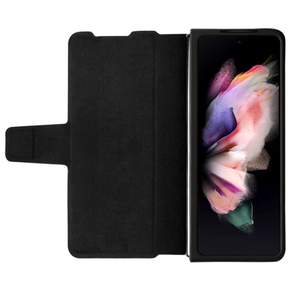 Leather Case with Pen Slot Samsung Galaxy Z Fold 4 svart