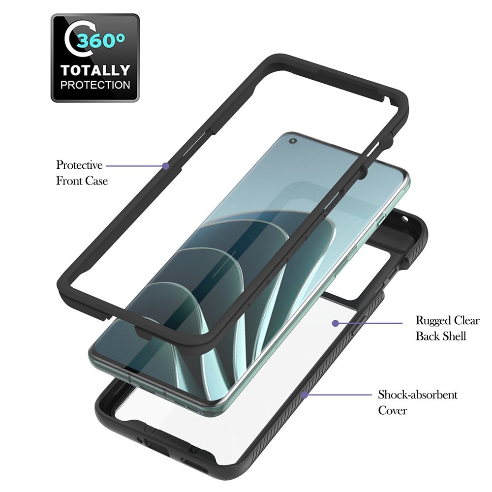 Full Cover Deksel ringholder OnePlus 10 Pro svart